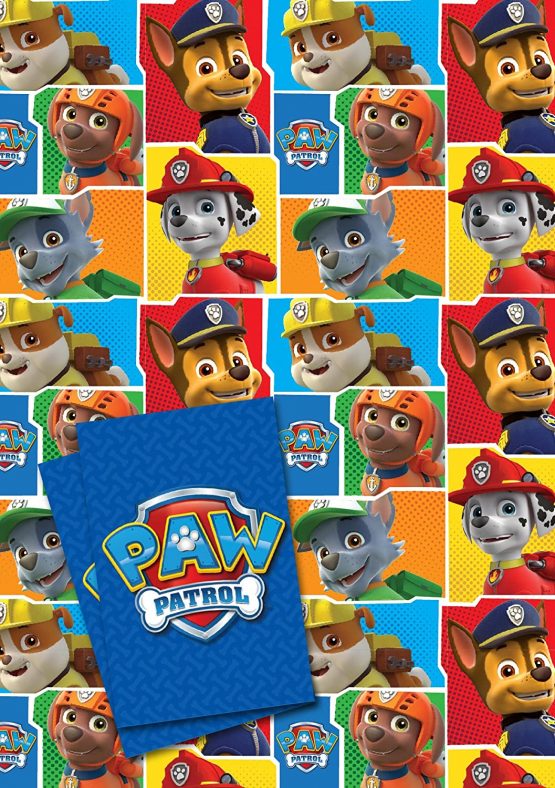 Official Paw Patrol 2 sheet and 2 tag Gift Wrap Pack