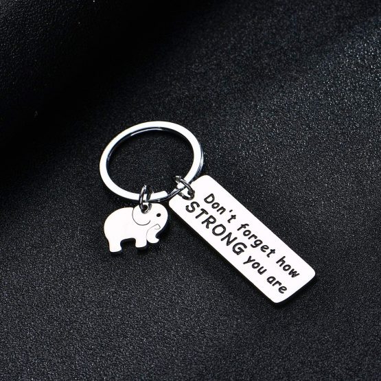 BESPMOSP Inspirational Keychain Don't Forget How Strong You are Keyring Graduation Gifts Elephant Lovers (Don't Forget How Strong You are) - Image 2