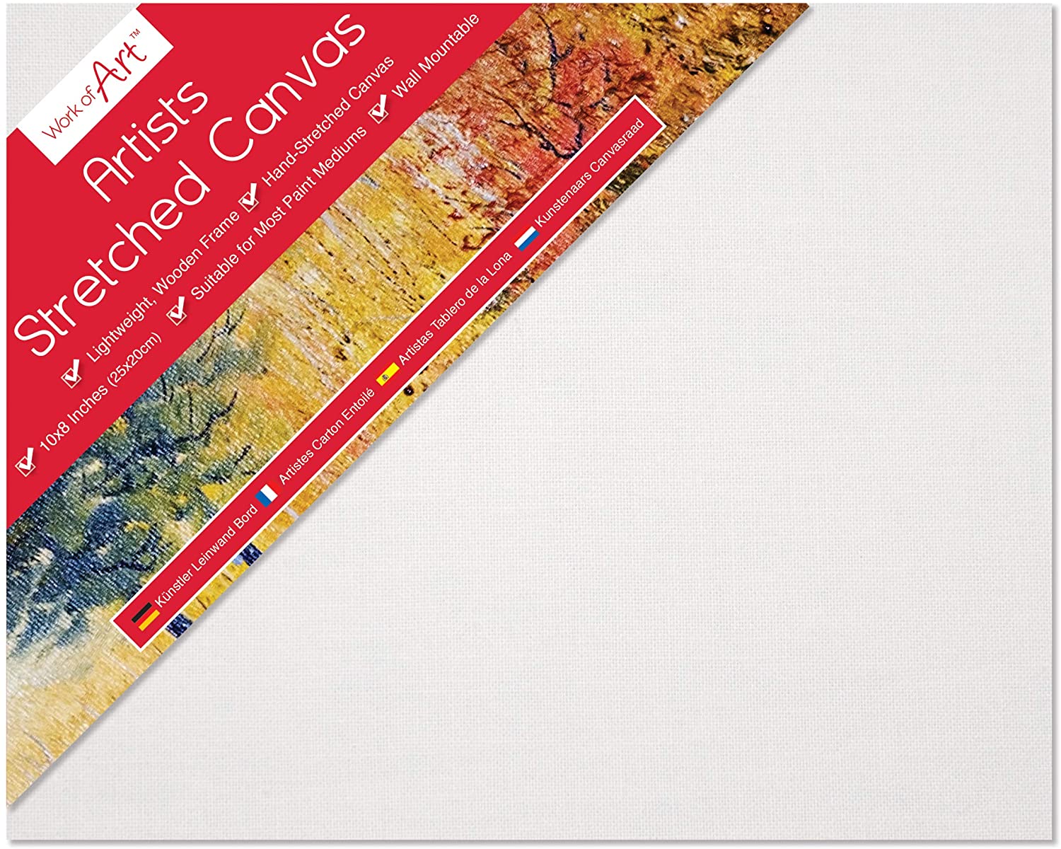 THE ART BOXARTBOX 10x8 inch Value Framed Canvas, White, 5140, 10 x 8 inch
