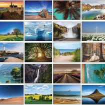 20 Eco-Friendly Blank Landscape Greeting Cards with Recycled Blue Envelopes