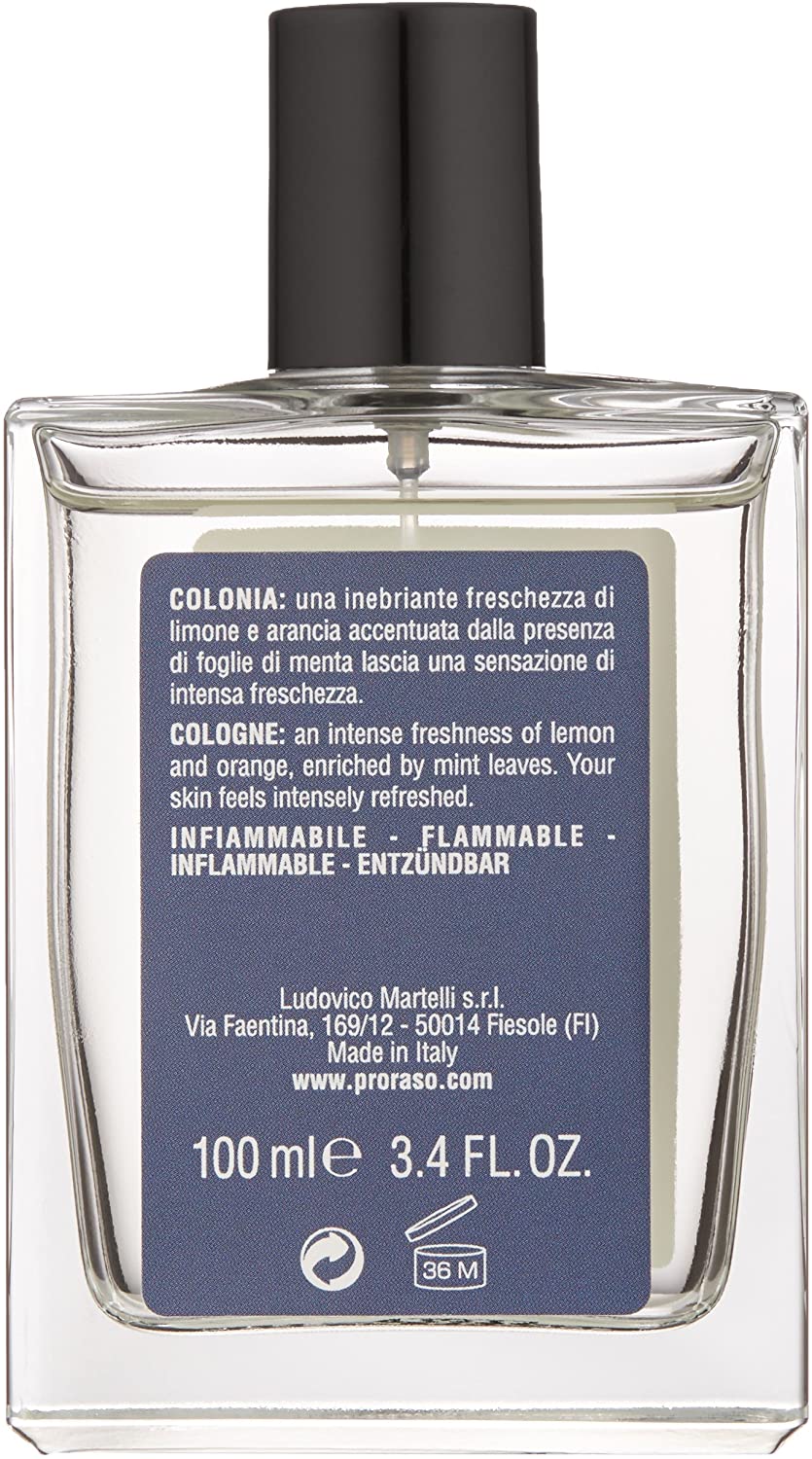 Proraso Cologne, Azur Lime, 100ml, Men's Fragrance with Citrussy and Fresh Notes, Made in Italy, Transparent, 100 ml (Pack of 1) - Image 3