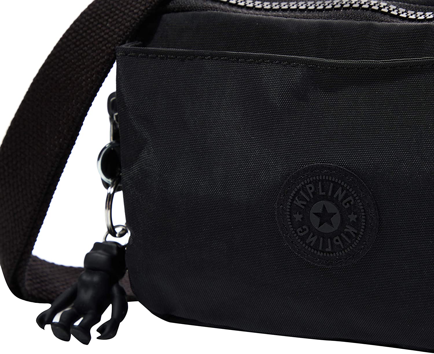 Kipling ABANU Multi Small Crossbody Convertible to waistbag, Black Noir (Black), Black / Black - Image 3