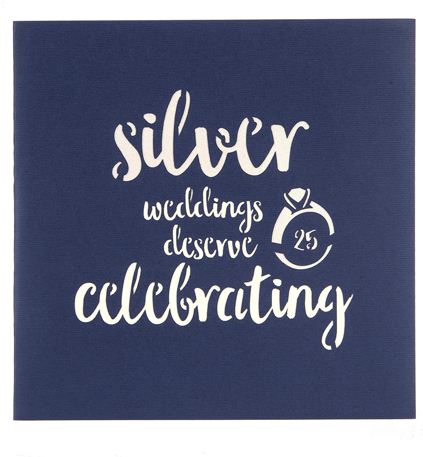 Silver Wedding Anniversary 3D Card - Silver Wedding Anniversary Gifts, 25th Wedding Anniversary Pop Up Card, Handmade Cards by Cardology - Image 2