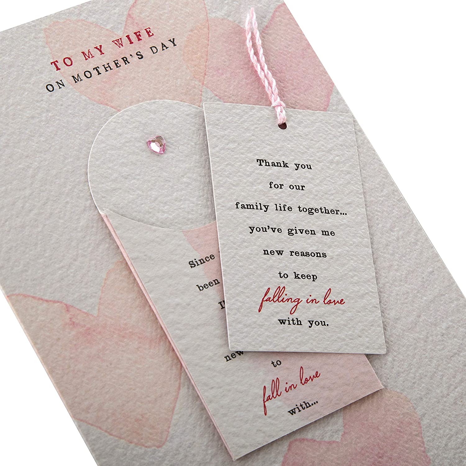 Hallmark Wife Mothers Day Card, Mothers Day Card for Wife Mothers Day Keepsake, From Husband, Hearts, Pink - Image 4