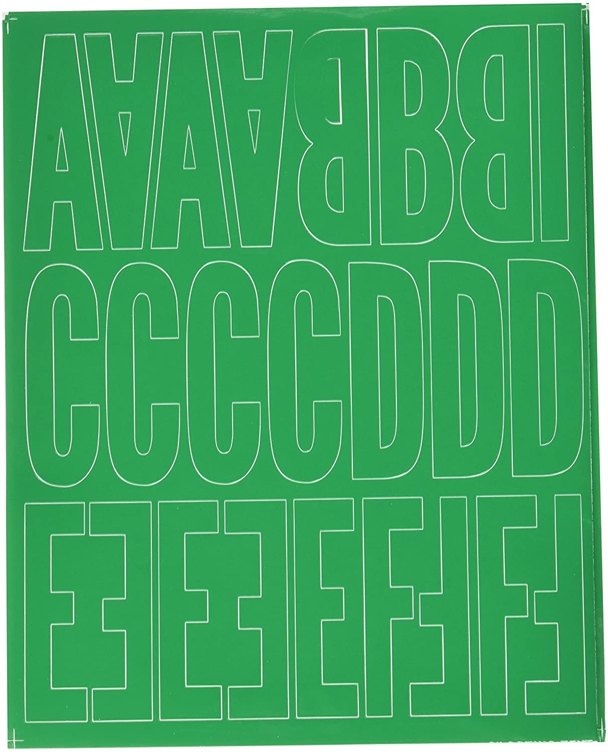 Graphic Products Permanent Adhesive Vinyl Letters and Numbers 3-inch 160/Pkg-Green, 3"
