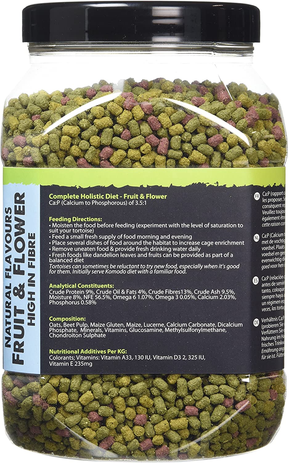 Komodo Complete Holistic Tortoise Diet Fruit and Flower 680 g, Balanced food for Tortoises Natural Flavoured Tortoise Food - Image 4