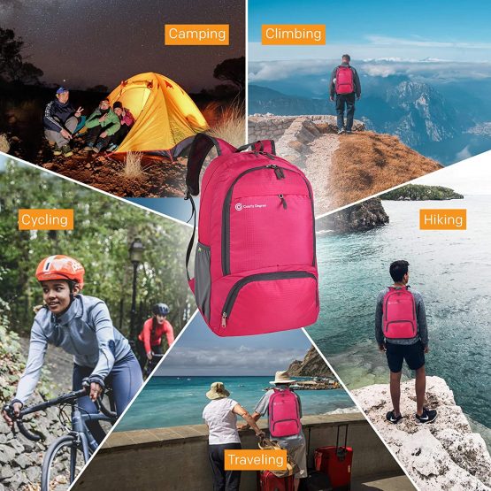 ComfyDegree - Packable Ultralight Hiking Backpack, Foldable Lightweight Multi-functional Casual Camping Trekking Rucksack Cycling Travel Climbing Mountaineer Outdoor Sport Daypack Bag - Image 4