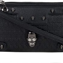 GOTHIC SKULL CRYSTAL HEAD Ladies Handbag Clutch Evening Handbag | Backpack Rucksack | Steam Punk Rock Goth | School College PU Vegan Leather Bag