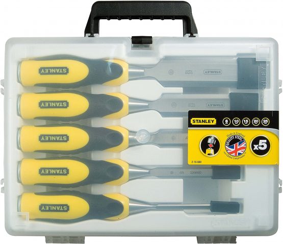 Stanley 2-16-888BT 2-16-888" Dynagrip Chisel-Set, Yellow/Black, 6-25 mm, Set of 5 Pieces - Image 3
