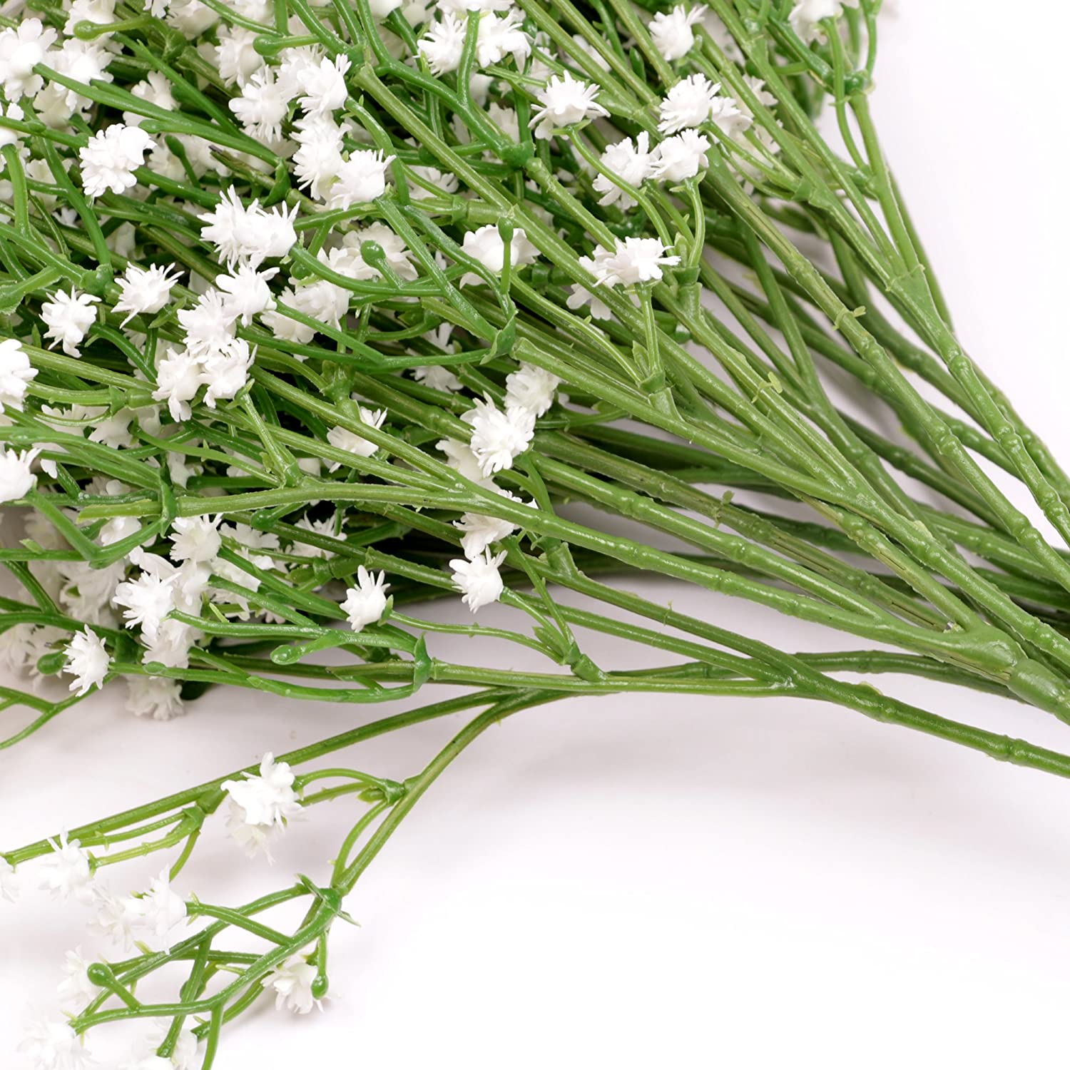 Homcomodar 12 Pack Artificial Flowers Babies Breath Flowers Fake Gypsophila Plants Bouquets For Wedding Home DIY Decoration (White) - Image 3