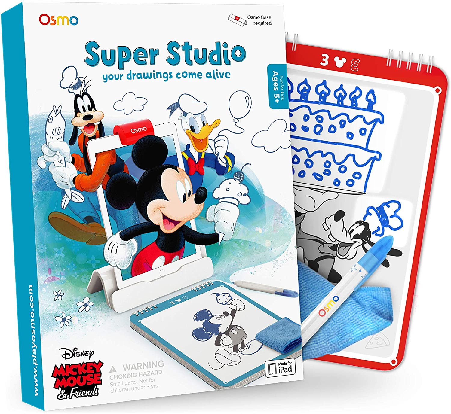 Osmo - Super Studio Disney Mickey Mouse & Friends - Ages 5-11 - Learn to Draw - For iPad or Fire Tablet (Osmo Base Required)