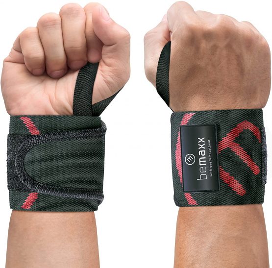 Wrist Wraps Weightlifting Powerlifting - Set of 2 One Size Women Men | Pro Weight Lifting Straps for Heavy Duty Strength Training, Bodybuilding Deadlift Gym Support Body Fitness Wristband Boxing Sport
