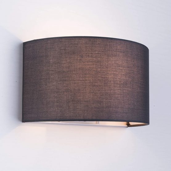 HARPER LIVING 1xE27 ES Wall Wash Light with Switch, Grey Semi-Circle Fabric Shade, Suitable for LED Upgrade, Ideal for Bedroom, Living Room, Hallway, Hotel, B and B - Image 4