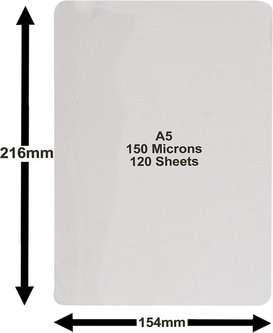 Deskit A5 Laminating Pouches, Gloss, 120 Sheets, 150 Microns- Clear and Durable Presentations - Handy Size with Ideal Rigidity for Everyday Use. - Image 3