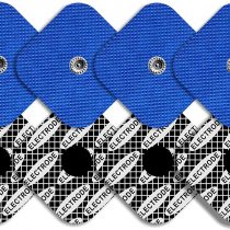 TENSPAD SILVER 8 Electrodes with Snap Fastener, 50 x 50 mm Compatible with Compex, Silver Pattern on the Conductive Surface