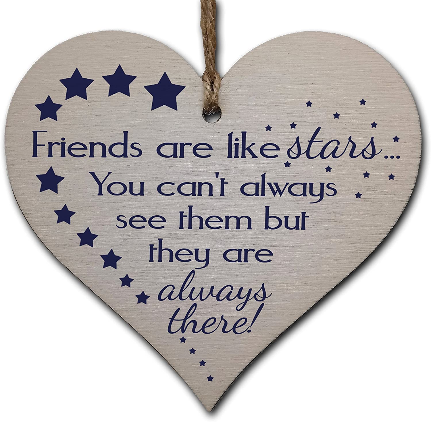 Friendship Heart Gift Plaque, Wooden Hanging Sign with Sentimental Message, Best Friend, Work Friend or BFF Present