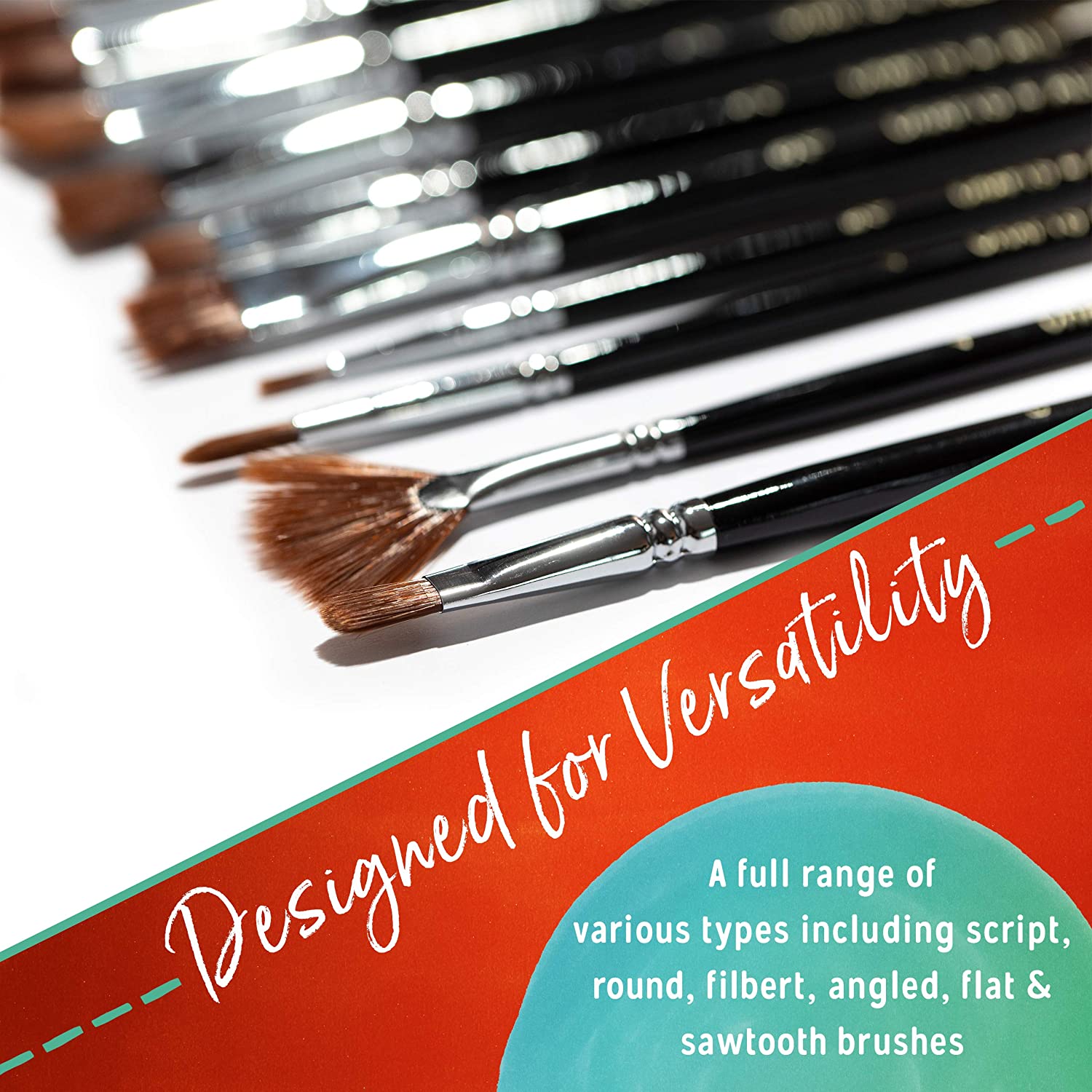 Crafts 4 All Paint Brushes 12 Set Professional Paint Brush Round Pointed Tip Nylon Hair Artist Acrylic Brush for Acrylic Watercolor Oil Painting - Image 4