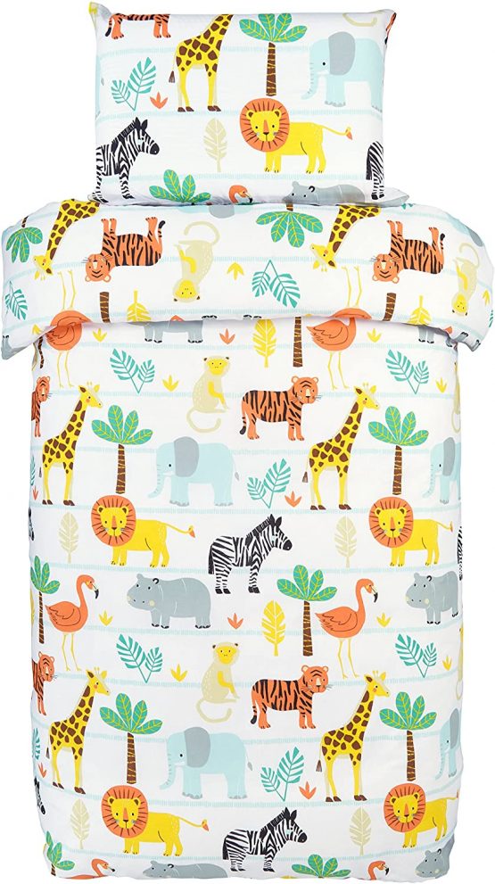Bloomsbury Mill - Safari Adventure - Jungle Animals - Kids Bedding Set - Junior/Toddler/Cot Bed Duvet Cover and Pillowcase - Mother and Baby Awards Best Bedding 2021 - Image 2