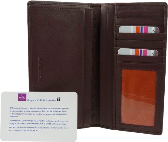 Mens Quality RFID Leather Suit Wallet by Mala Leather; Origin Collection Gift Box (Brown) - Image 3