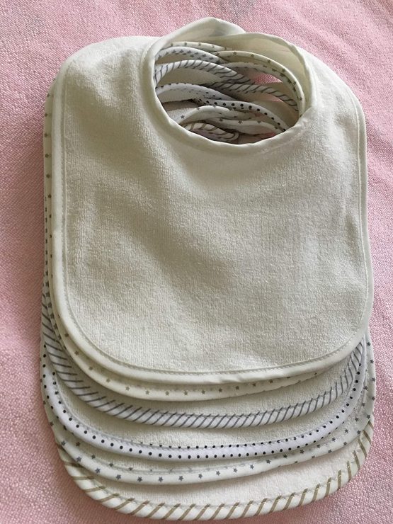 Baby Boys Girls Double Layer of Cotton Bandana Drool Soft Absorbent Drooling Bibs (7 Pieces) (White) - Image 3