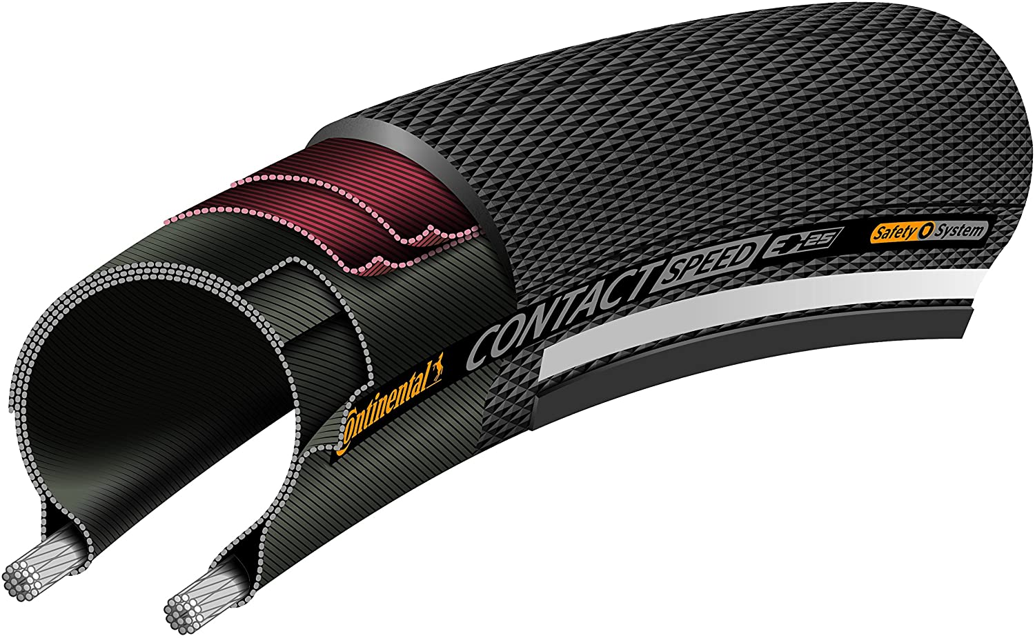 Continental Unisex Adulto Contact Speed Pneumatici da bicicletta, Nero, 50-559 (26×2,00´´), Black