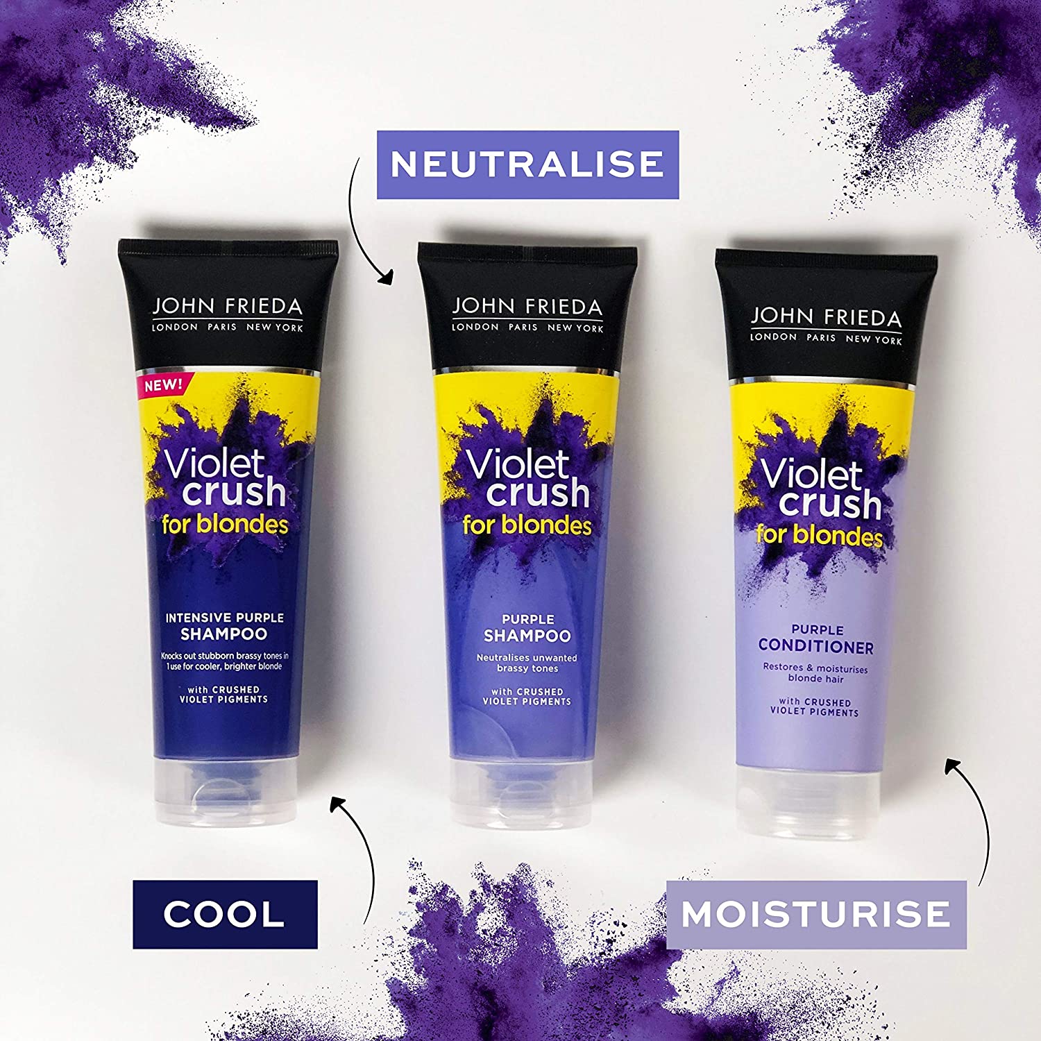 John Frieda Violet Crush for Blondes Toning Conditioner for Blonde Hair Purple Conditioner for Blondes 250 ml - Image 4