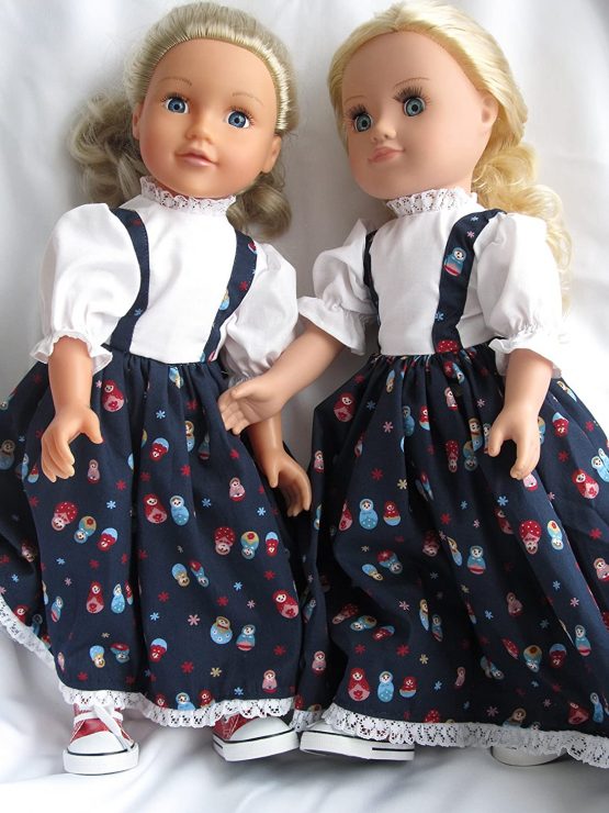 Dollies Boutique High top trainers and 'Russian' dress for Designafriend; Sindy; Our Generation; Carly; Cayla and AMG