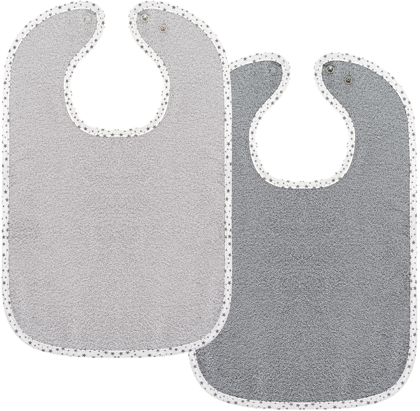 Baby Bib 2pcs - Extra Large Drool Baby Bibs, gray, 2 Stück (1er Pack)