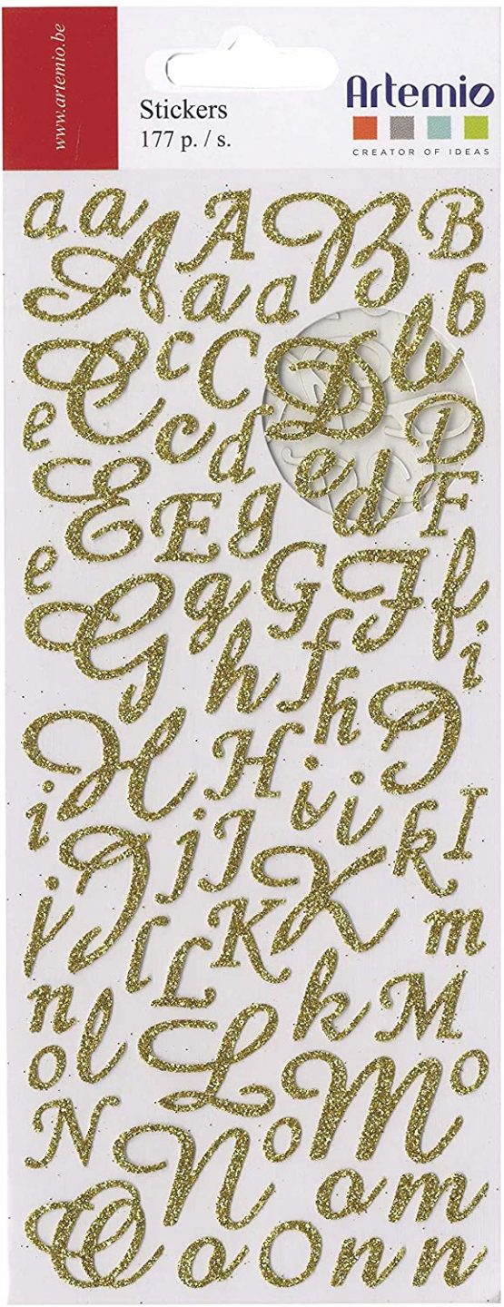 Artemio Glitter Alphabet, Gold 11004050