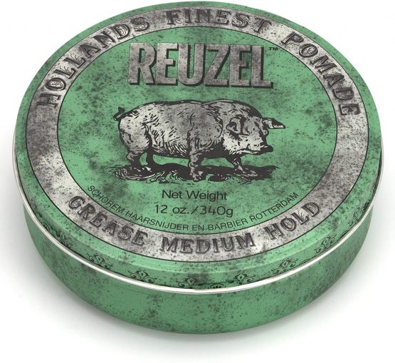 Reuzel Grease Medium Hold Pomade Green Pack of 1 x 12 Oz (340 g))