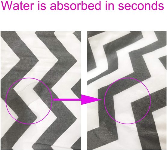 Foldable Nappy Changing Mat, Diaper Pad Waterproof Travel Changing Mat with Gray Waves Infant Urinal Pad Baby Changing Kit for for Home Travel Outside - Image 4