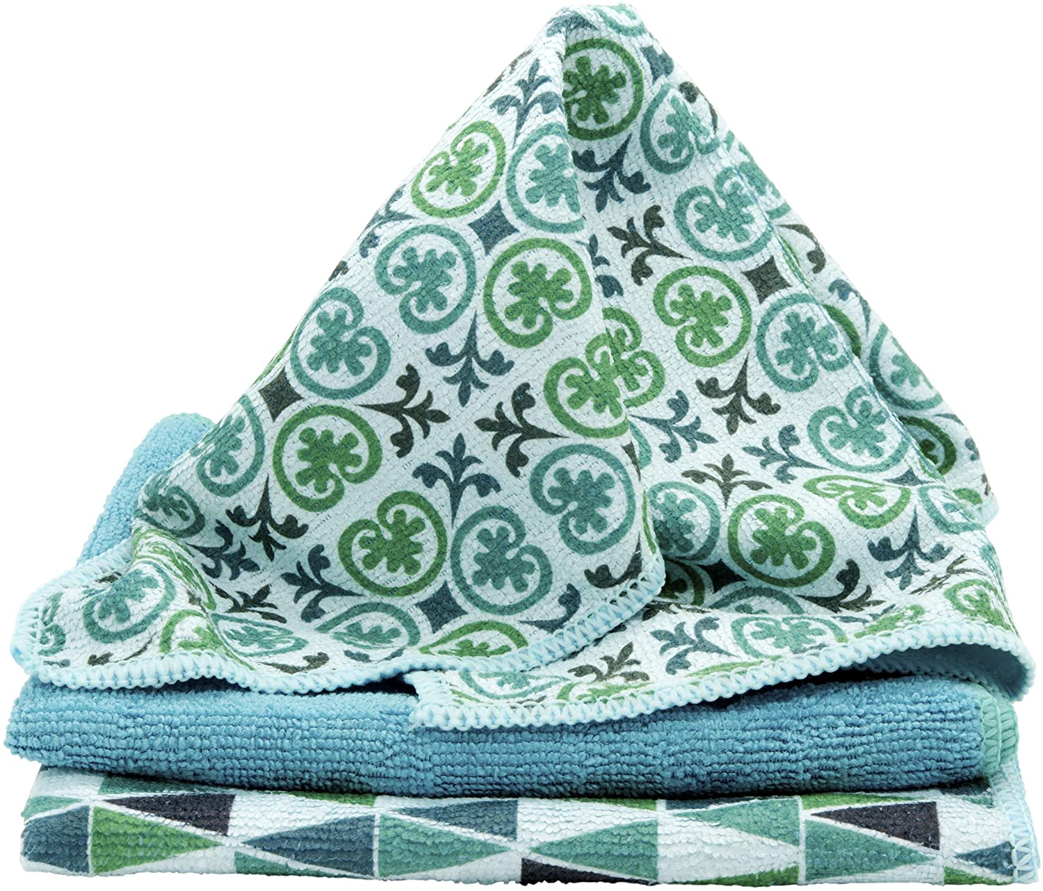 Spontex 3 Mosaik Microfibre Cloths, 40 x 30 cm Cleaning Cloths, Blue, XL (3 Count) - Image 3