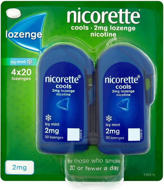 Nicorette Cools 2 mg Lozenge 4 x 20 Icy Mint Nicotine Lozenges (Quit