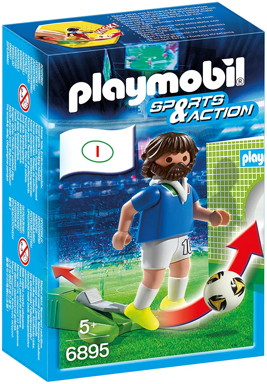 Playmobil 6895 Football Player Italy, Fun Imaginative Role-Play, PlaySets Suitable for Children Ages 4+, Mehrfarbig