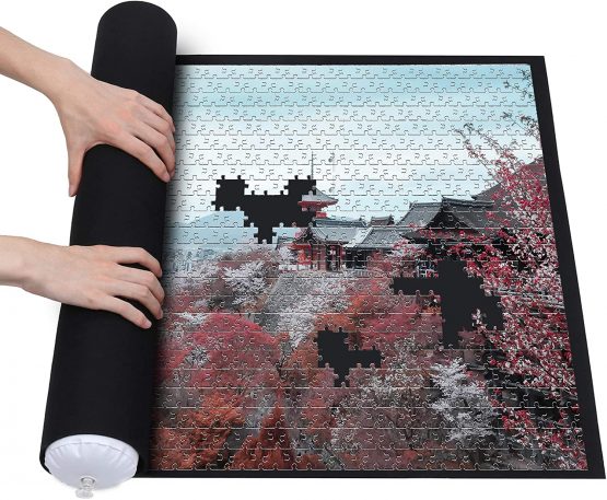 Becko Puzzle Roll Jigsaw Storage Felt Mat, Jigroll Up to 1,500 Pieces, Environmental Friendly Material, Box with A Drawstring Storage Bag and A Hand Pump - Image 2