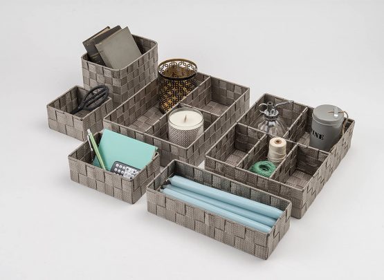 Compactor Stan Drawer Organiser with 3 Compartments, 25 x 32 x 8 cm, Taupe, RAN6753 - Image 3