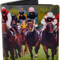 Mens Leather Tri-Fold Horse Racing Wallet by Retro Gift Box Grand National