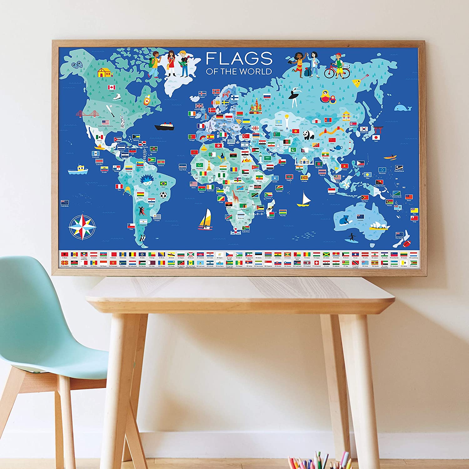 Poppik Discovery Sticker Kit Flags of The World – for Ages 7 and Above ...