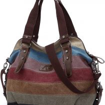 HASAGEI Women's Canvas Multi-Color Hobos Shoulder Cross Body Bag Tote Shopping Handbag Ladies Casual Chic Bags