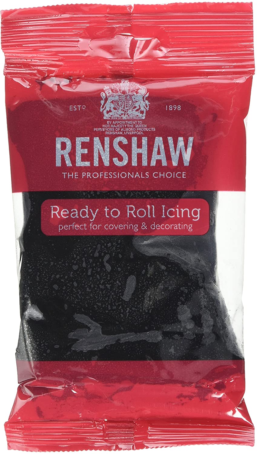 Renshaw Jet Black Just Roll With It Fondant Icing, 250 g (Pack of 1) - Ready to Roll Icing for Cakes