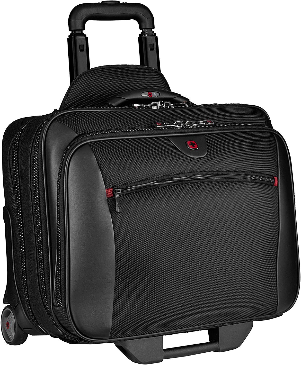 Wenger 600661 POTOMAC 17 Inch 2-Piece Business Wheeled Laptop Briefcase, Padded Laptop Compartment with Matching 15.4 Inch Laptop Case in Black {23 Litre}