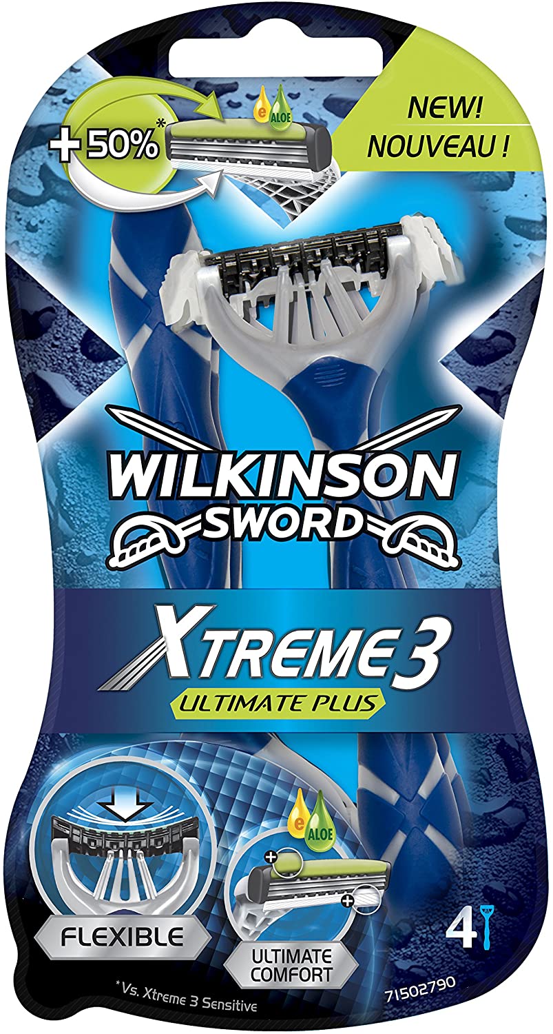 Wilkinson Sword Xtreme 3 Ultimate Men's Disposable Razors, Ultimate Addition to Wash Bags for Men's Grooming