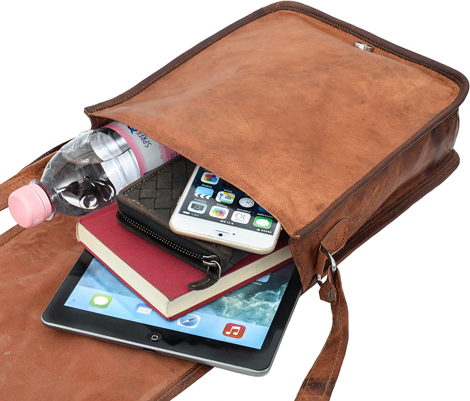 GUSTI leather laptop bag - Helen brown bags work bag shoulder bag mens laptop bags for men messenger bag, Black - Image 3