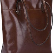 S-ZONE Vintage Genuine Leather Tote Shoulder Bag Handbag Big Large Capacity