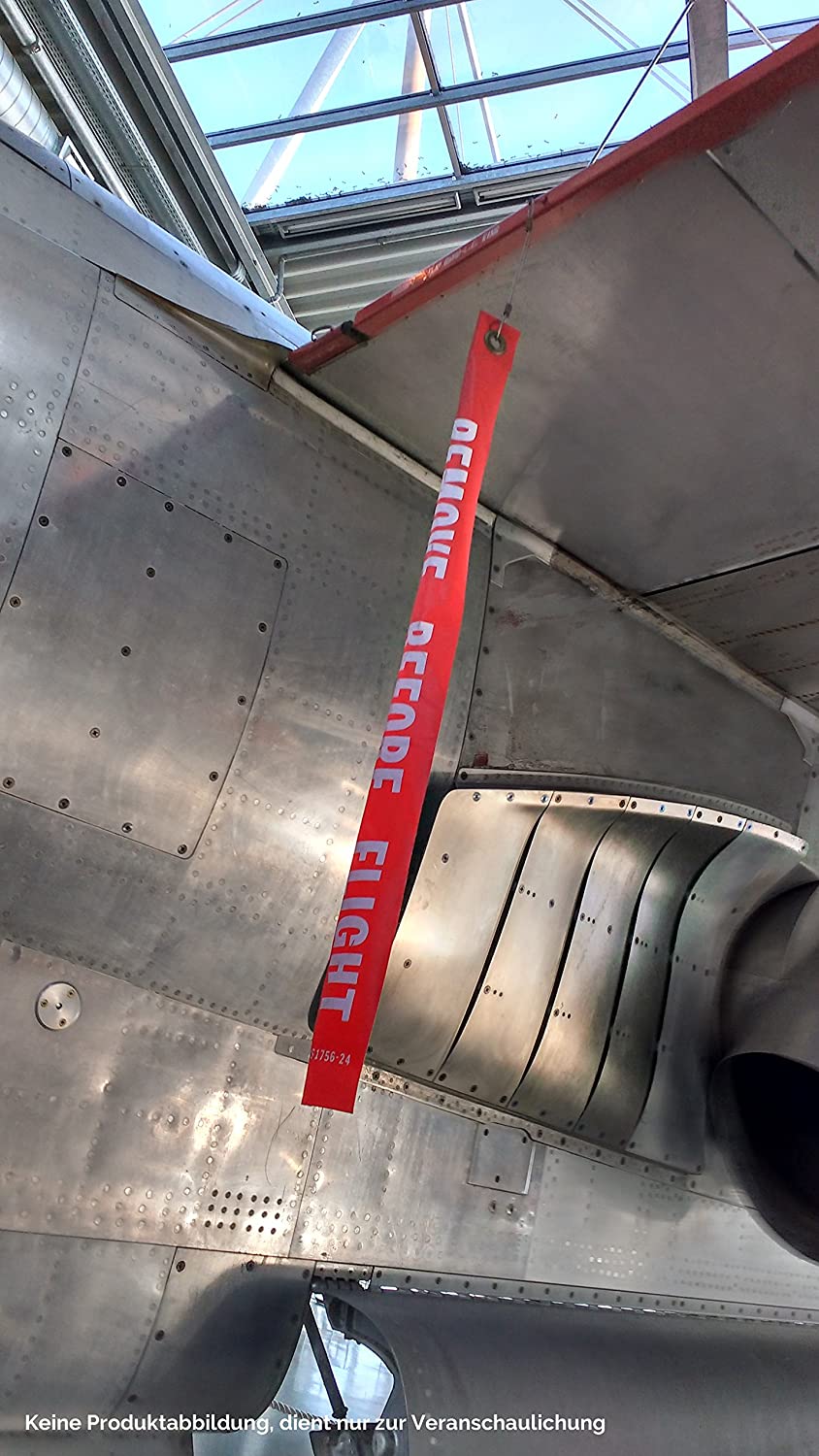 REMOVE BEFORE FLIGHT Keyring Keychain 5X, Red/ 5 Pieces - Image 3