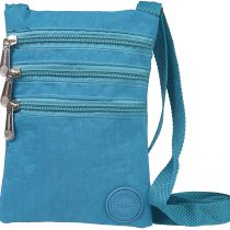 Ladies Crinkled Nylon Small Cross Body Bag Organizer