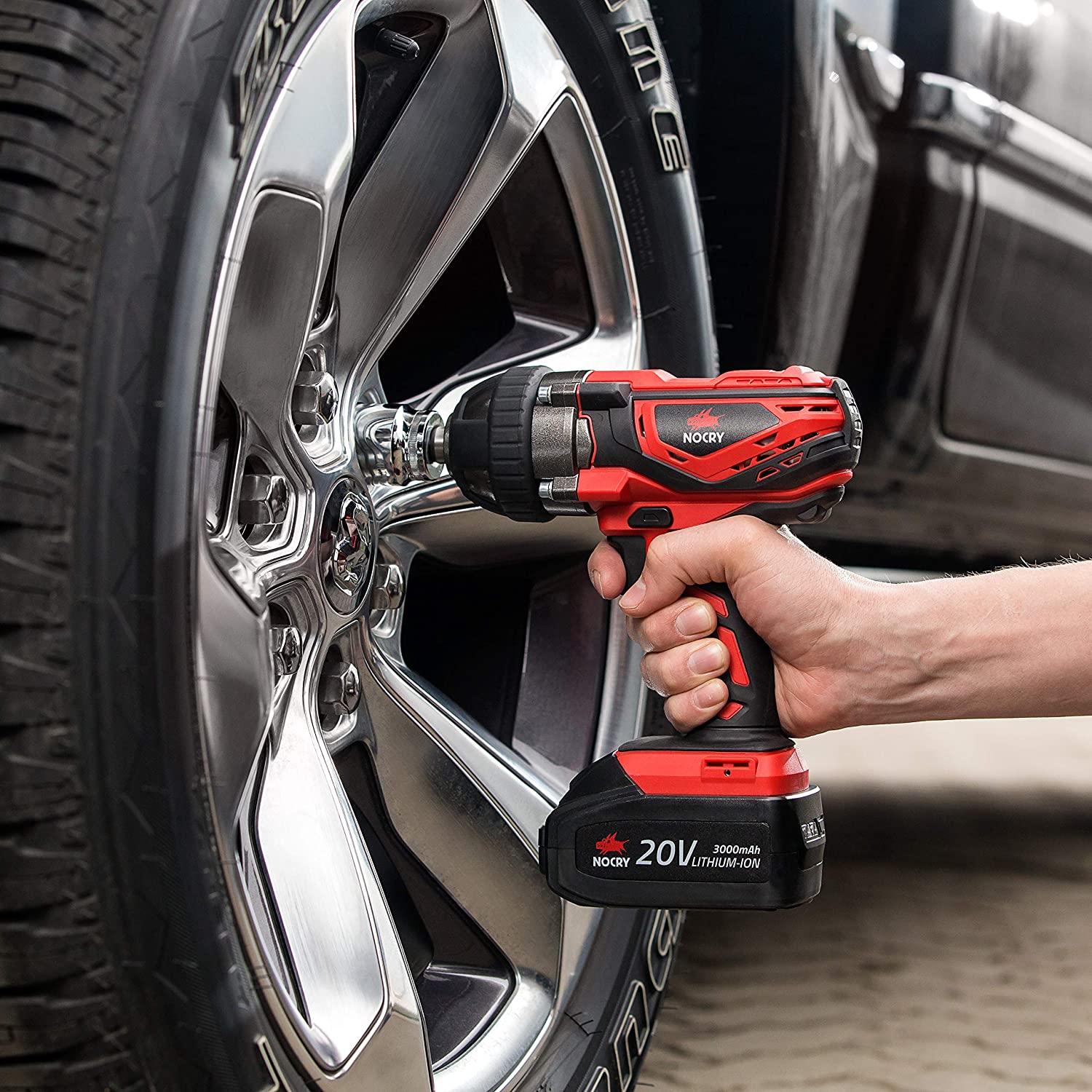 NoCry 20V Cordless Impact Wrench, 300 ft-lb (400 Nm) Torque, 2700 Max IPM, 2200 RPM, 1/2 Inch Anvil; 4.0 Ah Battery - Image 3