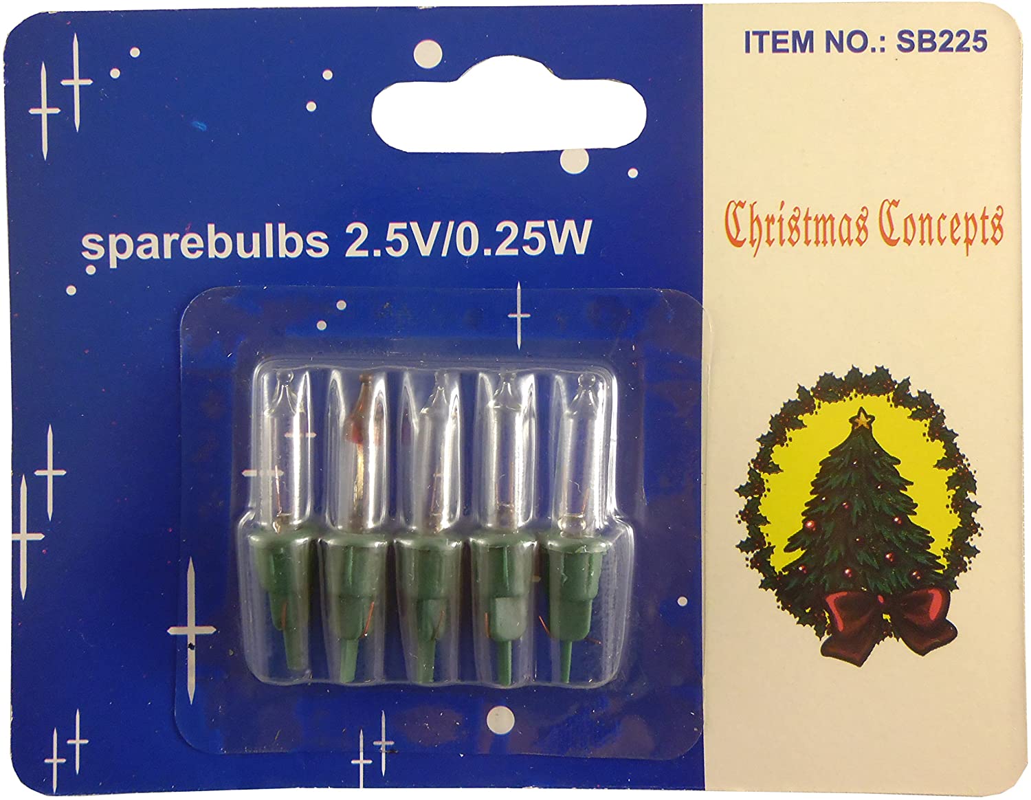 4 Push in Clear Replacement Spare Bulbs 2.5v 0.25w with 1 Fuse Bulb, 5 Count (Pack of 1)