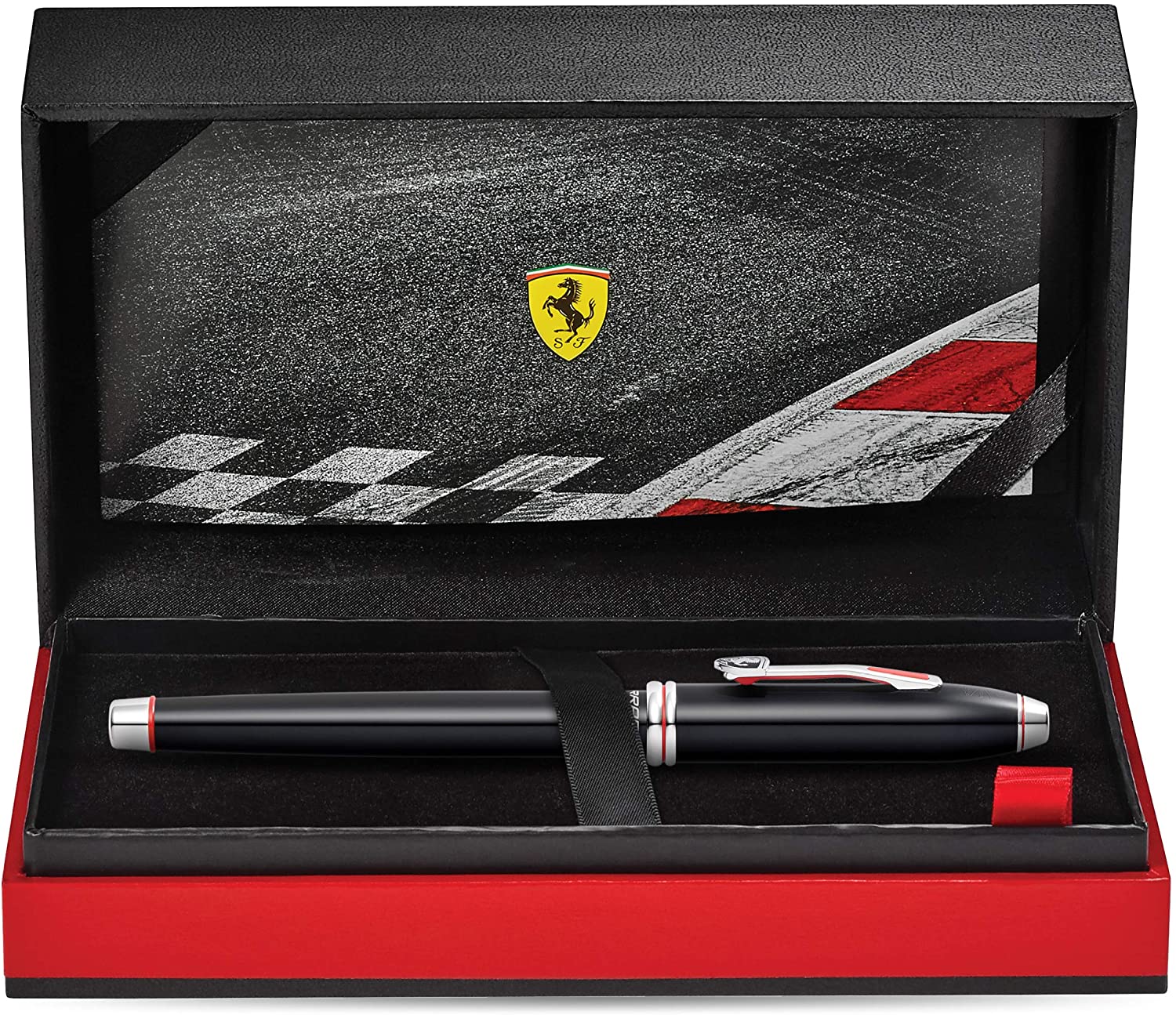 Cross Ferrari Townsend Medium Nib Fountain Pen - Gloss Black/Rhodium, Gold,Black - Image 3