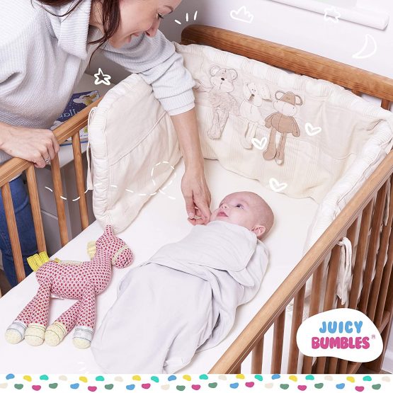 Baby Swaddle Wrap - Pack of 3 Swaddle Blankets - 100% Organic Cotton - Grey - 0-3 Months - Image 4
